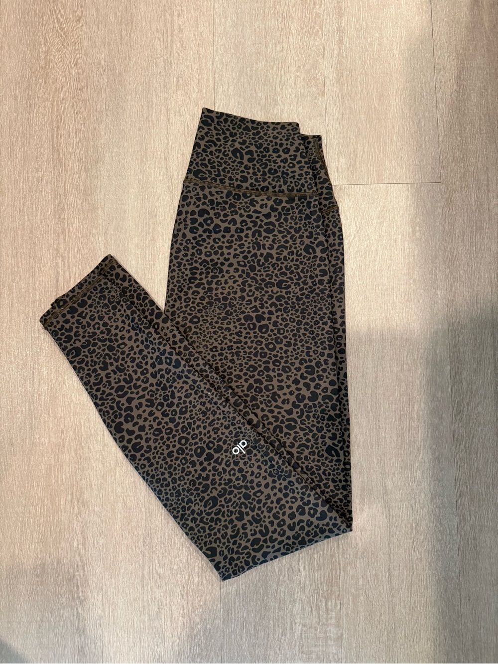 ALO Yoga Brown Leopard Print Kids Leggings